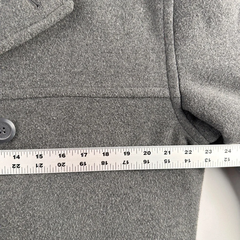 Columbia Double Breasted Peacoat‎ Jacket Mens Medium L Gray Fleece Heavyweight